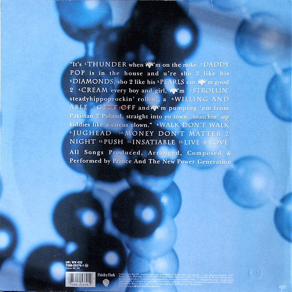 Image of Back Cover of 2xLP - VG/VG - PRINCE AND THE NEW POWER GENERATION, Diamonds And Pearls (Paisley Park; 7599-25379-1, Europe 1991, Picture sleeve, 2 Inners), Light Marks only.,  - 2426213E