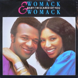 Image of Front Cover of 3615442C: 12" - WOMACK AND WOMACK, Baby I'm Scared Of You  (Elektra; E9733T, UK 1983)   VG/VG