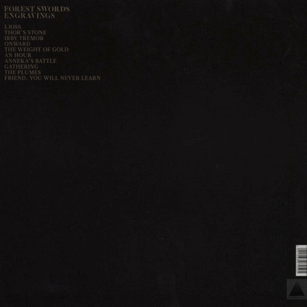 Image of Back Cover of 4414109C: 2xLP - FOREST SWORDS, Engravings  (Triangle; TRIANGLE20, UK 2013, Picture Sleeve, Insert) Light surface streaks  VG+/VG+