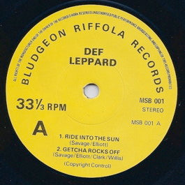 Image of Front Cover of 3214224C: 7" EP - DEF LEPPARD, The Def Leppard EP (Bludgeon Riffola Records; MSB001, UK 1979, Yellow Label Repress)   /VG+