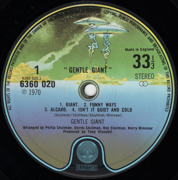 Image of Label Cover of LP - VG/VG+ - GENTLE GIANT, Gentle Giant (Vertigo Spaceship; 6360020, UK 1973 Reissue, Gatefold), Edge wear,  - 3846013S
