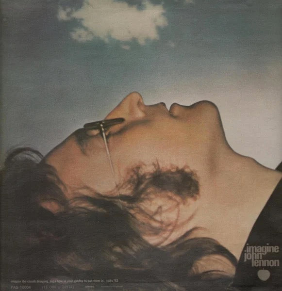 Image of Back Cover of LP - VG/VG - JOHN LENNON, Imagine (Apple; PAS10004, UK 1971, Laminated Sleeve, Pinched Spine, Inner, No Poster, No Postcard, First Press), Light edge wear and laminate creasing.,  - 4246423S