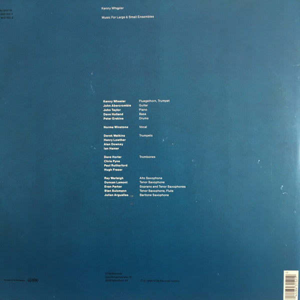 Image of Back Cover of 2xLP - VG/VG+ - KENNY WHEELER, Music for Large & Small Ensembles (ECM; 1415/16, Germany 1990, Gatefold, Insert), Strong VG+, Damage To Rear Sleeve Opening, Edge and Ring Wear,  - 2826112E