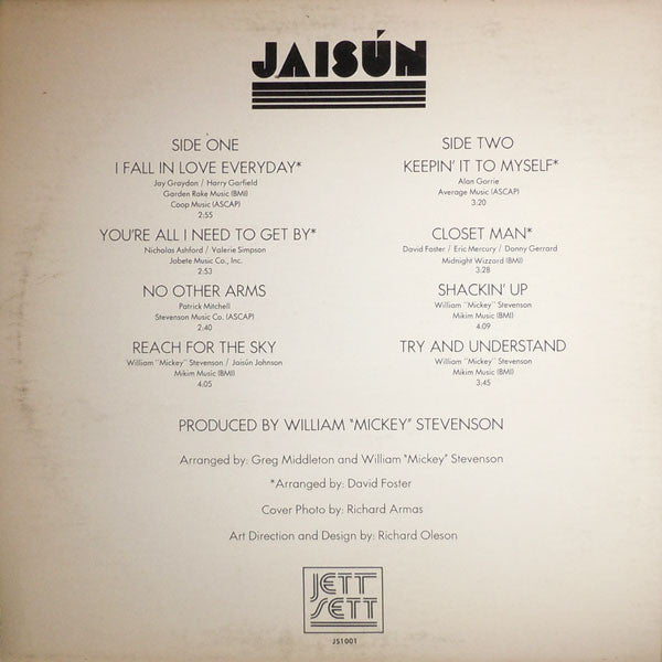 Image of Back Cover of LP - G+/VG - JAIS N, Jais n (Jett Sett; JS-1001, US 1977), Vinyl in strong VG, plays VG+.,  - 4046288S