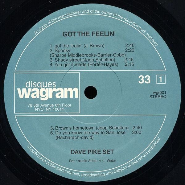 Image of Label Cover of LP - VG/VG+ - DAVE PIKE SET, Got The Feelin' (Disques Wagram; WGR001, US 1998 Reissue), Edge creases,  - 3546219S