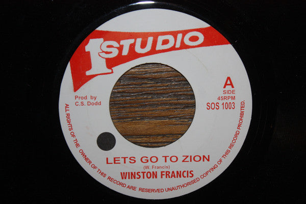 Image of Front Cover of 7" - /VG+ - WINSTON FRANCIS, Let's Go To Zion (Studio One; SOS 1003, UK 1990s Reissue), ,  - 2015527E