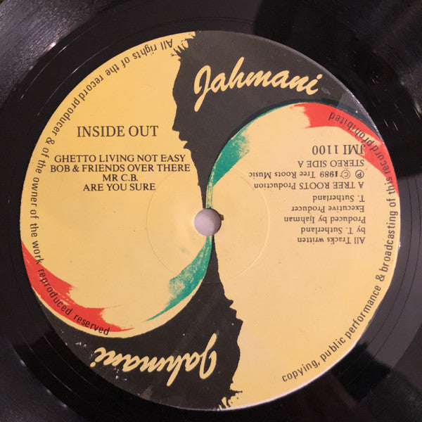 Image of Label Cover of LP - VG/VG+ - IJAHMAN LEVI, Inside Out (Jahmani; JMI 1100, UK 1989), Conservative grading, nice copy.,  - 3516444C
