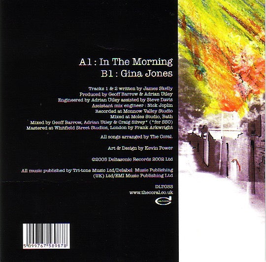 Image of Back Cover of 7" - VG+/VG+ - THE  CORAL, In The Morning (Deltasonic; DLT033, UK 2005, Picture Sleeve), ,  - 4216034C