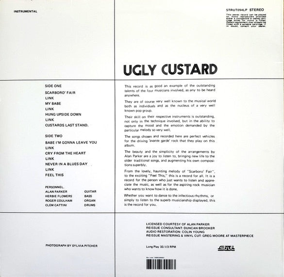 Image of Back Cover of LP - EX/VG+ - UGLY CUSTARD, Ugly Custard (Strut; STRUT094LP, UK 2012 Reissue), Still In Opened Shrinkwrap With Hype Sticker,  - 2316019C