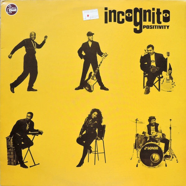 Image of Front Cover of 4224366E: LP - INCOGNITO, Positivity (Talkin Loud; 518260-1, UK 1993, Inner) Small rip on sleeve opening and some ring wear and discoloration on sleeve. vinyl has some hairines and scratches. Plays VG.  VG/G+