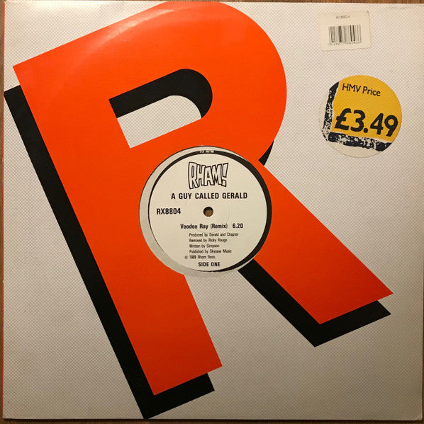 Image of Front Cover of 12" - VG/G - GUY CALLED GERALD, Voodoo Ray (Remix) (Rham; RX8804, UK 1989, Die Cut Company Sleeve), Extensive hairlines and scuffs across both sides. Sleeve is quite tattered and ringworn.,  - 3516622C
