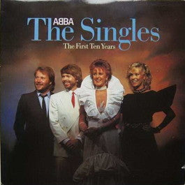 Image of Front Cover of 4514451C: 2xLP - ABBA, The Singles - The First Ten Years (Epic ; ABBA 10, UK 1982, Gatefold, 2 Inners) Shelf wear, Has hype sticker  VG/VG+