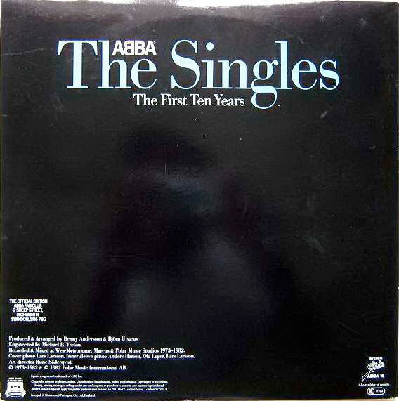 Image of Back Cover of 4514451C: 2xLP - ABBA, The Singles - The First Ten Years (Epic ; ABBA 10, UK 1982, Gatefold, 2 Inners) Shelf wear, Has hype sticker  VG/VG+