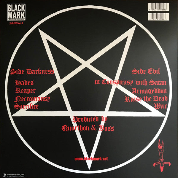 Image of Back Cover of 1954110S: LP - BATHORY, Bathory (Black Mark; BMLP666-1, UK 2014 Reissue, Insert, 180g Vinyl)   NEW/NEW