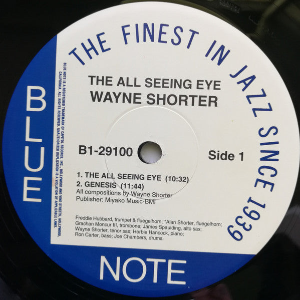 Image of Label Cover of LP - VG+/VG+ - WAYNE SHORTER, All Seeing Eye (Blue Note; B1 7243 8 29100 1 5, France 1994 Reissue), ,  - 3226407E