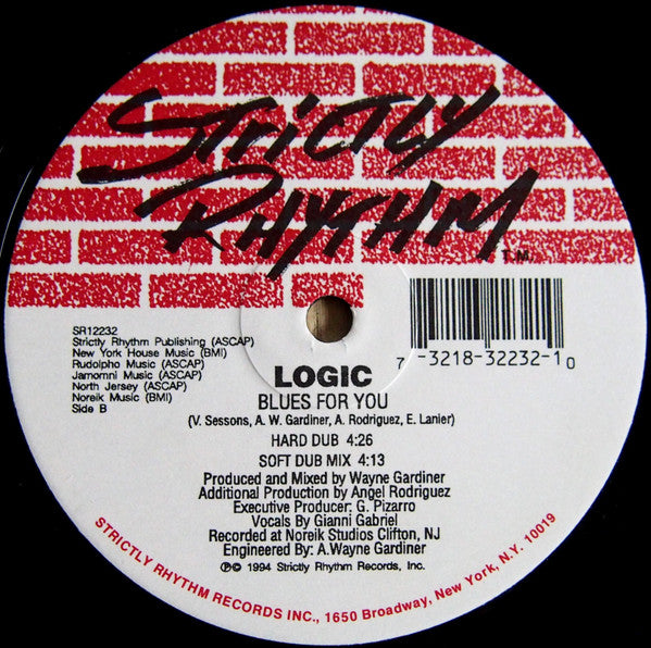 Image of Back Cover of 12" - /G+ - LOGIC, Blues For You (Strictly Rhythm; SR12232, US 1994, Plain Sleeve), Lots of light marks on either side of record, causing some surface noise at points.,  - 3946268S