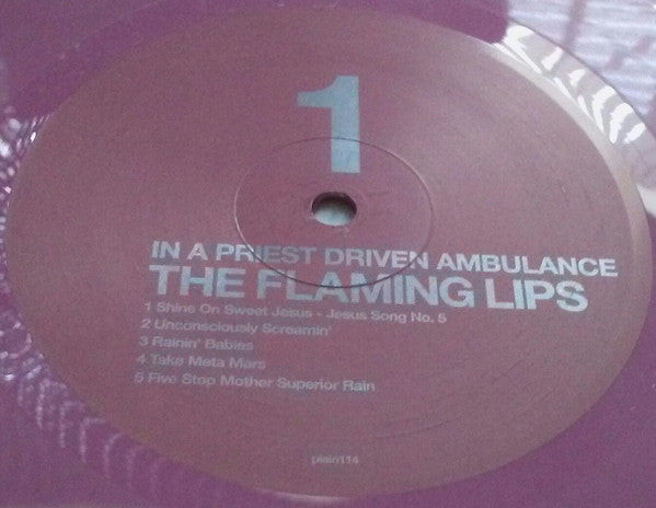 Image of Label Cover of 4723258E: 2xLP - THE FLAMING LIPS, In A Priest Driven Ambulance (Plain; plain114, US 2005 Reissue, 2 Inners, Pink Vinyl)   EX/EX