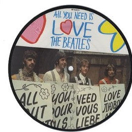 Image of Front Cover of 7" - /VG+ - THE BEATLES, All You Need Is Love (Parlophone; RP 5620, UK 1987 Reissue, Clear Plastic Sleeve, Limited Picture Disc), ,  - 4156056S