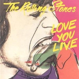 Image of Front Cover of 2844131S: 2xLP - THE ROLLING STONES, Love You Live (Rolling Stones; COC89101, UK 1977, Gatefold, 2 Inners) Clean discs, Sleeve has a small sticker stain  VG/VG+