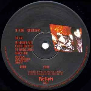 Image of Label Cover of LP - G+/VG - THE CURE, Pornography (Fiction; FIXD 7, UK 1982, Inner), Hairlines, two sides of Inner taped, edge creases, spine split,  - 3446010S