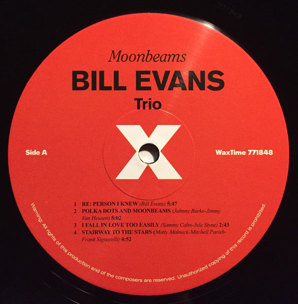 Image of Label Cover of LP - NEW/NEW - BILL EVANS TRIO, Moon Beams (Wax Time; LP771848, UK 2014 Reissue), ,  - 1836004E