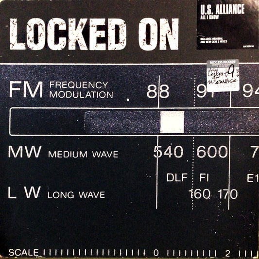 Image of Front Cover of 1114345C: 12" - U.S. ALLIANCE, All I Know (Locked On ; LOCKED010, UK 1999, Picture Sleeve) Edge / corner wear and damage. Some scuffs  G+/G+