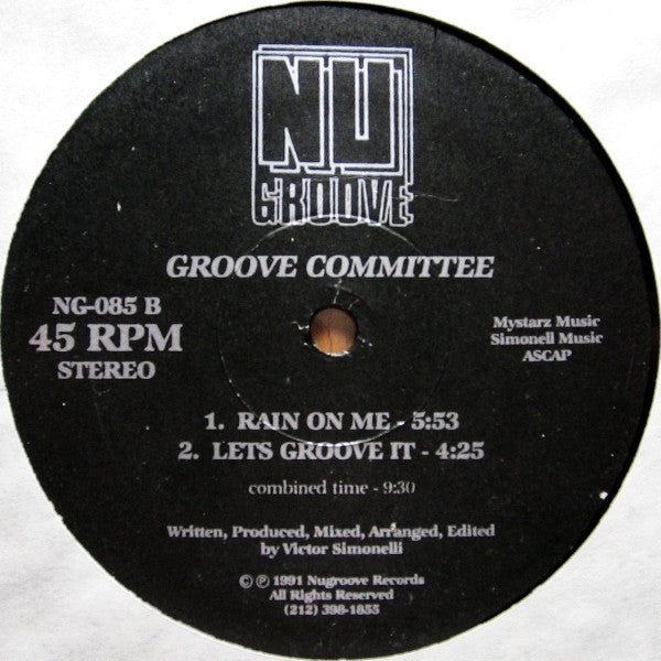 Image of Back Cover of 12" - /VG - GROOVE COMMITTEE, I Want You To Know (Nu Groove; NG-085, US 1991, Plain Sleeve), Light marks only. Does not affect play., A1 I Want You To Know (Vocal)A2 I Want You To Know (Inst.)B1 Rain On MeB2 Lets Groove It - 2346346S