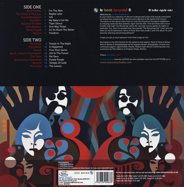 Image of Back Cover of LP - VG/VG+ - VARIOUS ARTISTS, Le Beat Bespok� 6 (DRLP061; DRLP061, UK 2015, Inner), A couple of light hairlines only. Sleeve has a little edgewear/creases.,  - 4426013E