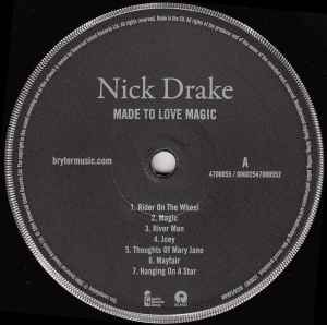 Image of Label Cover of LP - VG+/VG - NICK DRAKE, Made To Love Magic (Universal; 4700055, Europe 2014 Reissue, Booklet, 180g), ,  - 2516030C