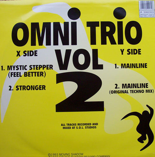 Image of Back Cover of 12" - /VG - OMNI TRIO, Mystic Steppers Vol 2  (Moving Shadow; Shadow 32, UK 1993), Light marks only.,  - 3346069S