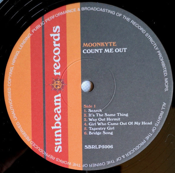 Image of Label Cover of LP - EX/VG+ - MOONKYTE, Count On Me (Sunbeam Records; SBRLP5006, UK 2011 Reissue, Die Cut Sleeve, Inner & Insert), ,  - 3926440E