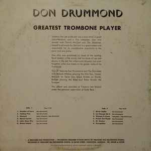 Image of Back Cover of LP - VG+/VG+ - DON DRUMMOND, Greatest Hits (Treasure Isle; LP 101/6 , Jamaica 1990s Reissue), Lighrt pressing imperfections, shiny clean copy.,  - 2446100S