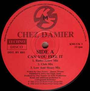 Image of Back Cover of 12" - G+/VG - CHEZ DAMIER, Can You Feel It (KMS; KMS UK 3, UK 1992, Stickered Company Sleeve), ,  - 4326259E