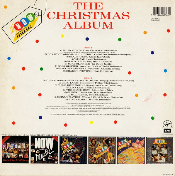 Image of Back Cover of LP - VG+/VG+ - VARIOUS, Now That's What I Call Music The Christmas Album (Virgin EMI; NOX 1, UK 1985), ,  - 2846083S