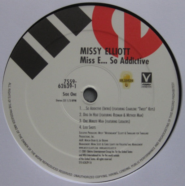 Image of Label Cover of 2xLP - VG/VG - MISSY ELLIOTT, Miss E ...So Addictive (Elektra; 7559-62639-1, Europe 2001, Picture Sleeve, 2 Inners), few signs of wear to sleeve - faint edgewear,  - 2946077S