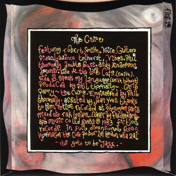 Image of Back Cover of 7" - VG+/VG+ - THE CURE, The Love Cats (Fiction Records Silver Injection Labels; FICS 19, UK 1983, Picture Sleeve), Strong VG+,  - 1726330E