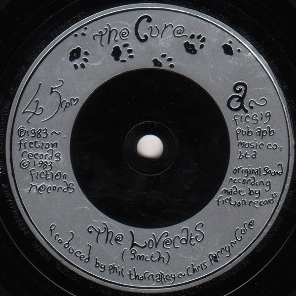 Image of Label Cover of 7" - VG+/VG+ - THE CURE, The Love Cats (Fiction Records Silver Injection Labels; FICS 19, UK 1983, Picture Sleeve), Strong VG+,  - 1726330E