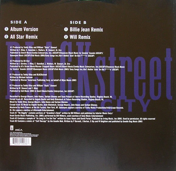 Image of Back Cover of 12" - VG/G+ - BLACKSTREET, No Diggity (Interscope; INT-95003, UK 1996, Picture sleeve), Light marks and hairlines. Light ringwear.,  - 3516008C