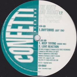 Image of Front Cover of 12" - VG/VG - D. DASTARDLEY & P. PERFECT, The Beats & Breaks EP (Confetti Dubs; CO-DB02, UK 1997, Company Sleeve), Hairline mark only, strong VG. Plays VG+.,  - 4146124S