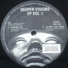 Image of Front Cover of 12" - /G+ - DON JUAN BENITO AND JASON SUMMERS, Deeper Visions EP Vol.1 (N Sync Inc.; NS1400, US 1994, Plain Sleeve), Lots of light hairlines and marks, occassional bit of crackle in quiet sections., A1	Don Juan Benito Feel ItA2	Don Juan Benito & Jason Summers 	Tribal 94 Part 1B1	Don Juan Benito Pushin OnB2	Don Juan Benito & Jason Summers 	-N-Ter The Mind - 2116716C