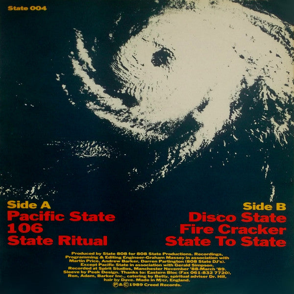 Image of Back Cover of LP - VG+/VG+ - 808 STATE, Quadrastate (Creed; STATE004, UK 1989, Picture Sleeve), ,  - 3126144E