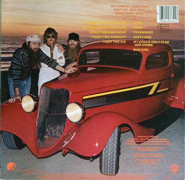 Image of Back Cover of LP - VG/VG - ZZ TOP, Eliminator (Warner Bros Records No "Lone Wolf" No Rights Box; 92-3774-1, UK 1983, Inner, "UK" In Runout), ,  - 3726424E