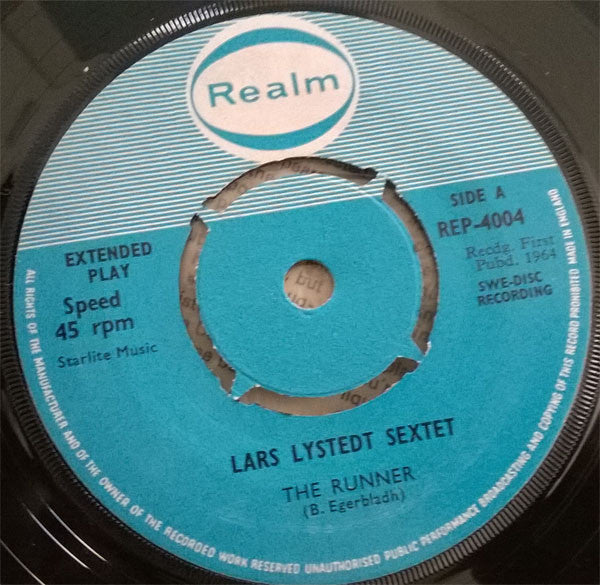 Image of Label Cover of 7" - VG+/VG - LARS LYSTEDT SEXTET, The Runner / The Hammock (Realm; REP 4004, UK 1964, Laminated Flipback Sleeve), Strong VG,  - 2826348E