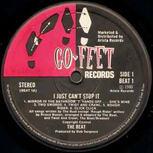 Image of Label Cover of LP - VG+/VG - THE BEAT, I Just Can't Stop It (Go-Feet Records; BEAT 1, UK 1980, Inner, Marketed & Distributed by Arista Records On Label), ,  - 3626307E