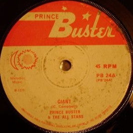 Image of Front Cover of 7" - /G - PRINCE BUSTER, Giant / Science (Prince Buster; PB24, UK 1971, DJ cut of Pablo's Java), Lots of marks. Plays with light clicks. Label damage.,  - 2626072E