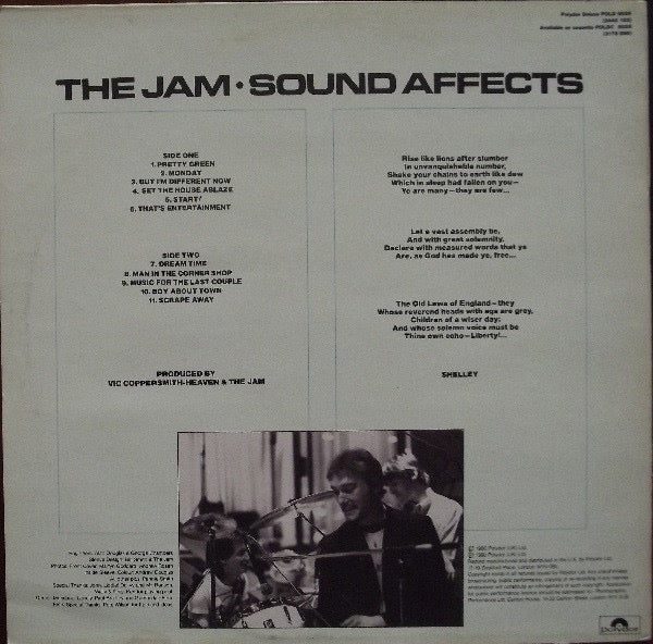 Image of Back Cover of LP - VG/G+ - THE JAM, Sound Affects (Polydor Black Label; POLD 5035, UK 1980, No Inner), Long light hairline marks,  - 3316225C