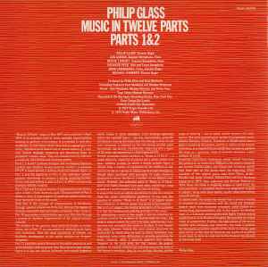 Image of Back Cover of LP - VG+/VG+ - PHILIP GLASS, Music In Twelve Parts - Parts 1 & 2 (Caroline; CA 2010, UK 1976), ,  - 4346154S