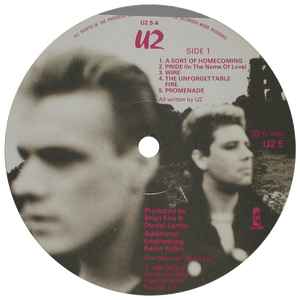 Image of Label Cover of 2944279S: LP - U2, The Unforgettable Fire (Island; U25, UK 1984, Textured Sleeve, Inner, "GRAEME" Runouts.)   VG+/VG+