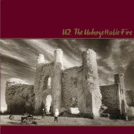 Image of Front Cover of 5114322C: LP - U2, The Unforgettable Fire (Island; U25, UK 1984, Textured Sleeve, Inner, "GRAEME" Runouts.) Faint sticker ghost top right of sleeve.  VG/VG+