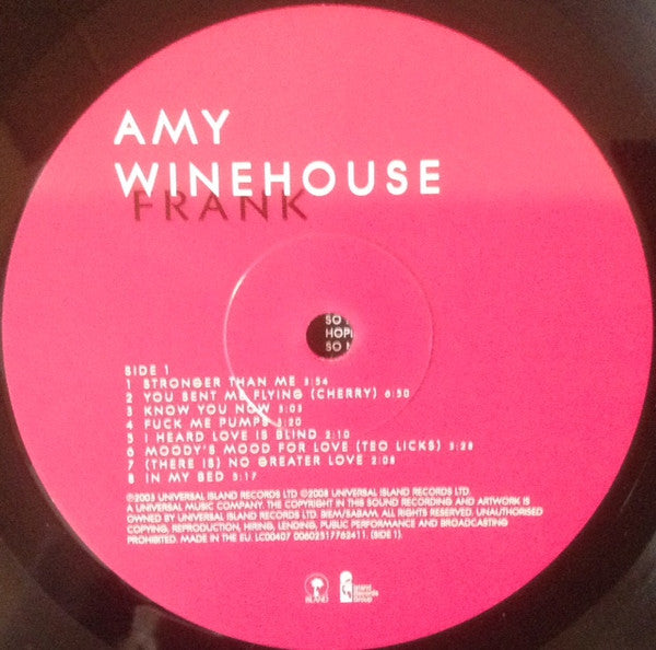 Image of Label of 4114491C: LP - AMY WINEHOUSE, Frank (Island; 00602517762411, Europe 2019 Reissue, Gatefold, Inner)   NEW/NEW